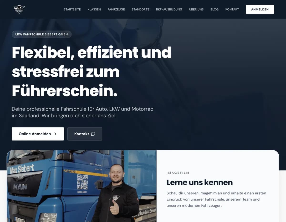 Website von LKW Siebert — erstellt mit SiteFlat
